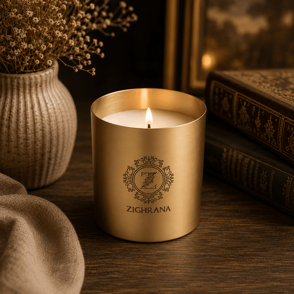 Zighrana lavender essential oil candle hand poured natural soy wax