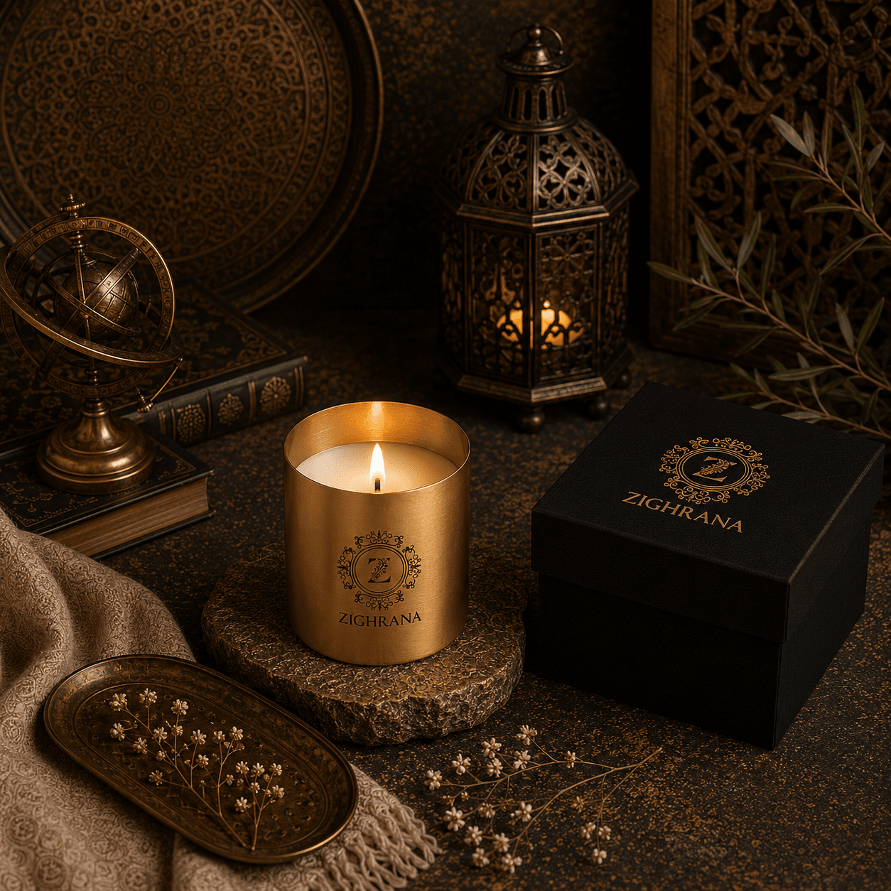Zighrana lemongrass essential oil candle hand poured natural soy wax